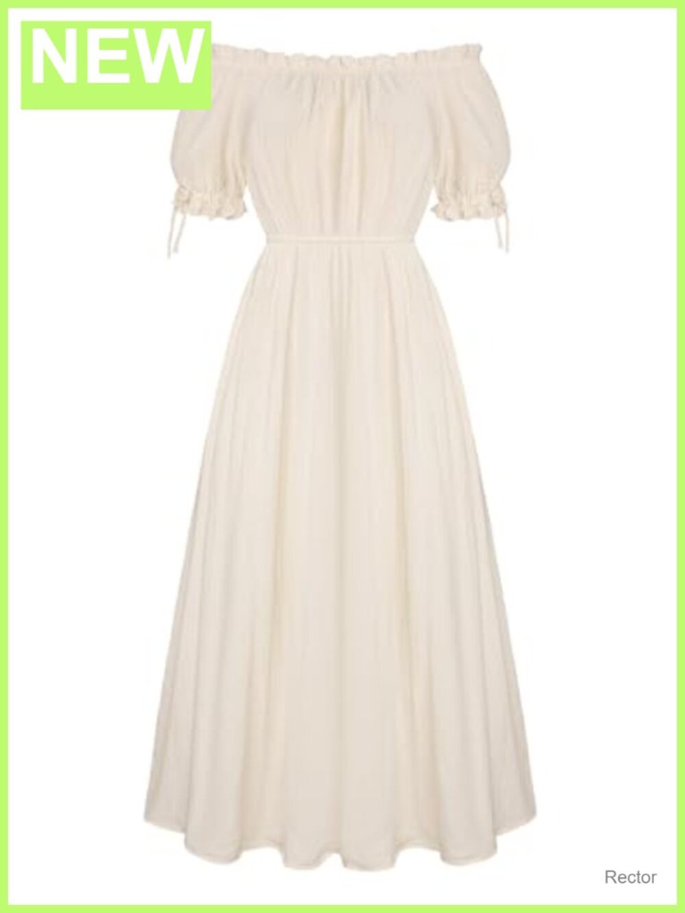 Renaissance Peasant Maxi Dress Cotton Puff Sleeve Medieval Costume